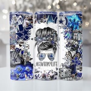 Cowboys football tumbler
